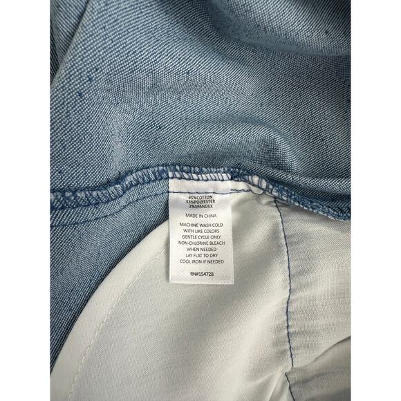 Bailey's Blossom Blue Pin Strips Mini Skirt Size Medium New - Picture 5 of 7